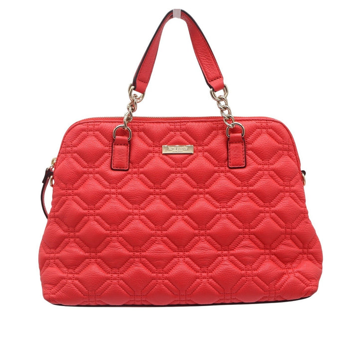 Kate Spade Red Quilted Leather Satchel Crossbody Bag