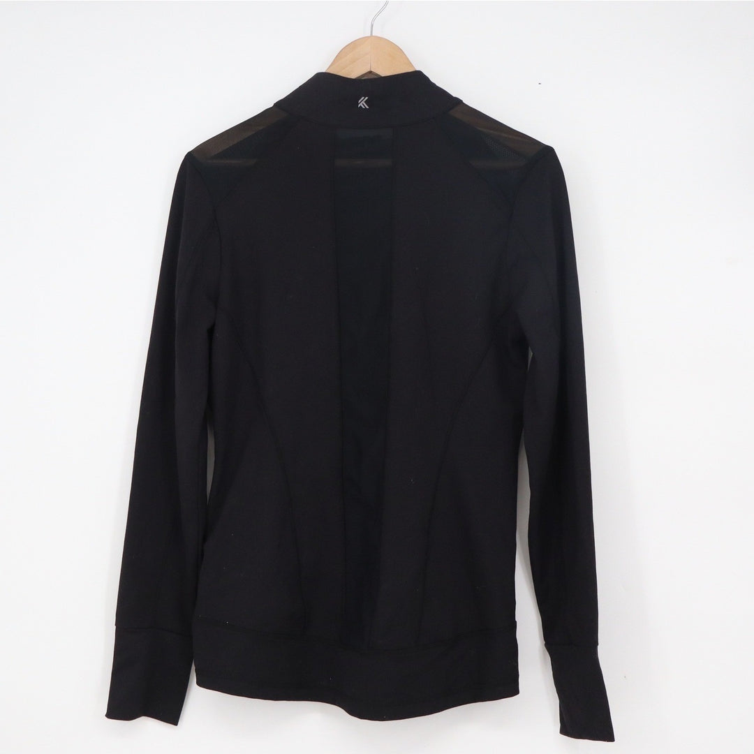 Kyodan Womens Black Mesh Panel Full Zip Athletic Track Jacket Size M