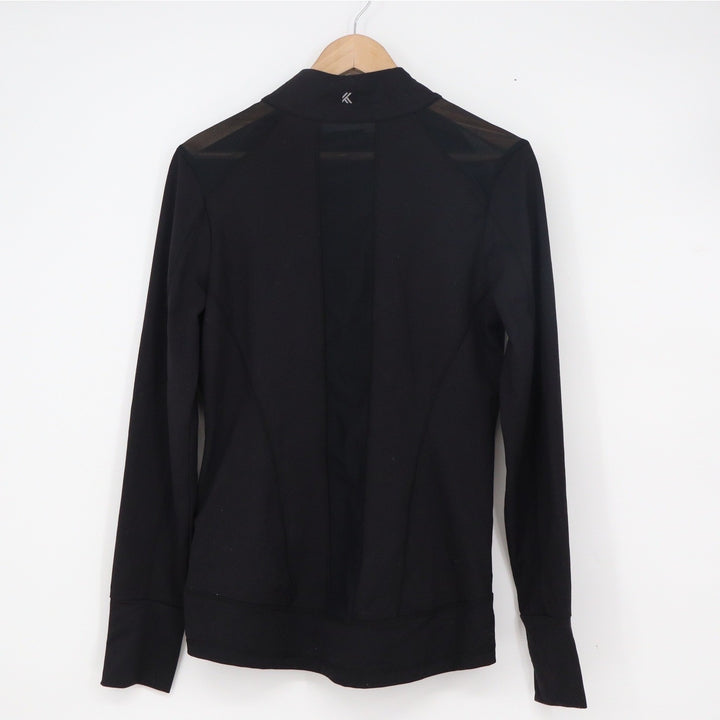 Kyodan Womens Black Mesh Panel Full Zip Athletic Track Jacket Size M