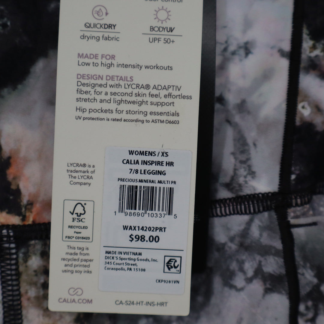 Calia Inspire HR 7/8 Leggings XS Precious Mineral Multi New