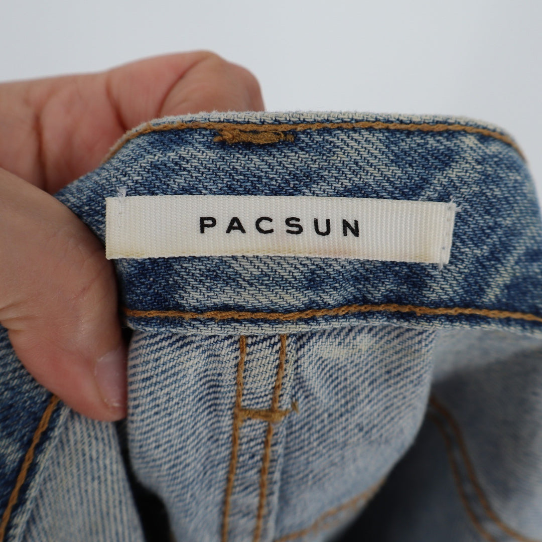 PacSun Womens Light Acid Wash Distressed High Rise Straight Leg Jeans Size 27