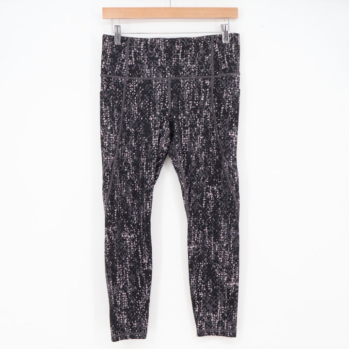 Athleta Leggings Womens MP Salutation Stash Grey Lavender Abstract Print