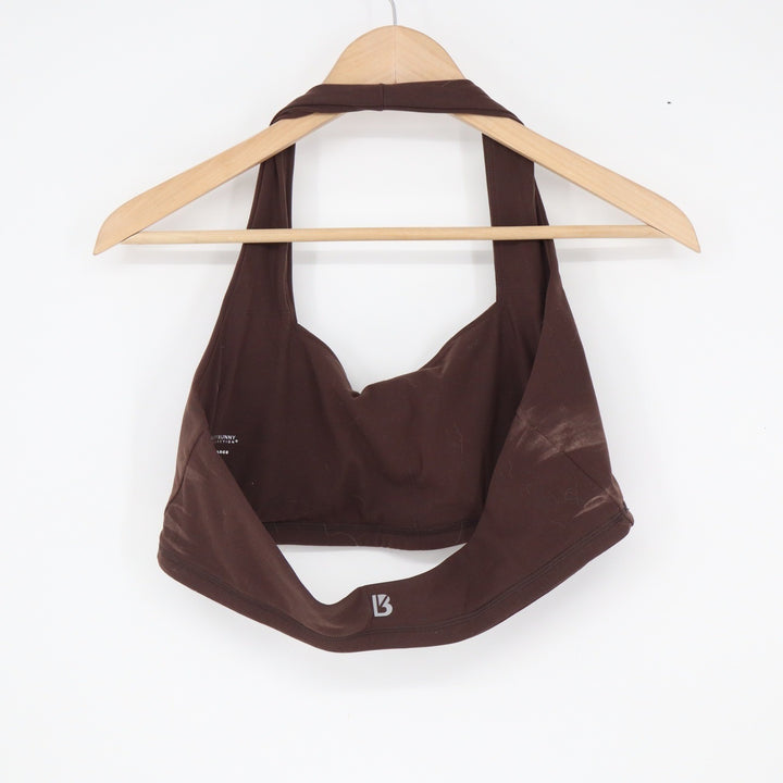 Buffbunny Collection Brown Halter Neck Sports Bra Size XL Activewear Top