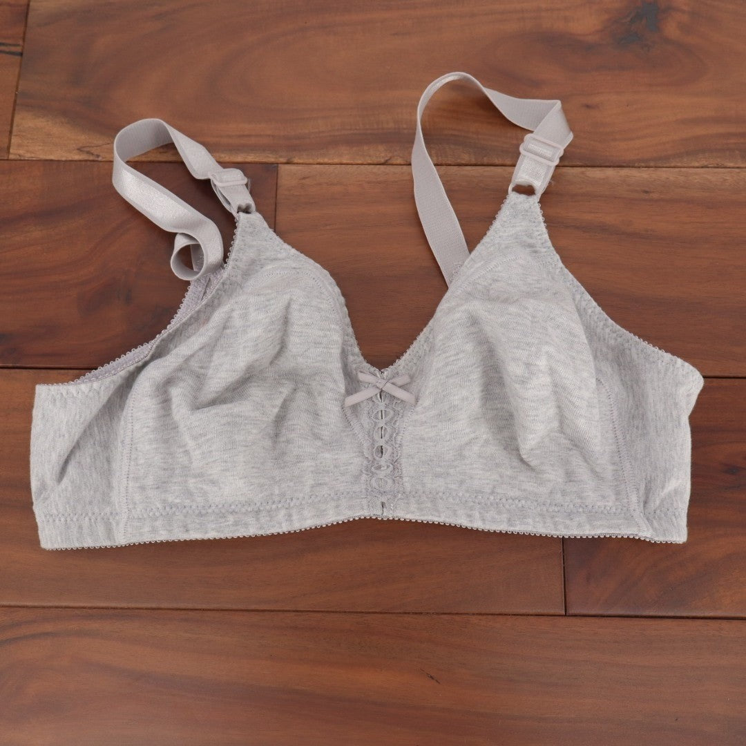 Bali Double Support Bra Womens 36B Gray Full-Figure Wireless Adjustable Strap
