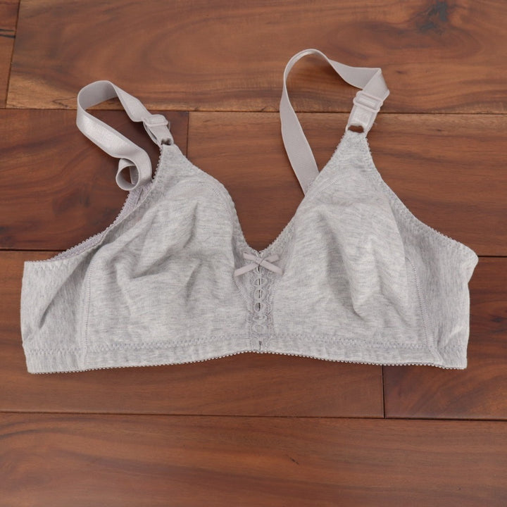 Bali Double Support Bra Womens 36B Gray Full-Figure Wireless Adjustable Strap