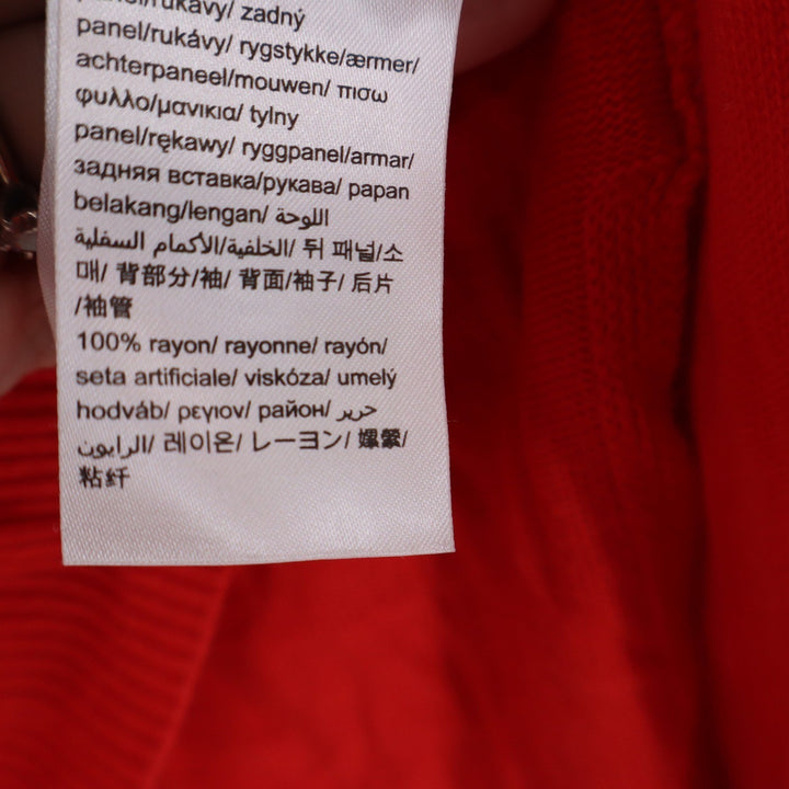 Calvin Klein Jeans Womens XL Red Graphic CK Logo Rayon Knit Pullover Sweater
