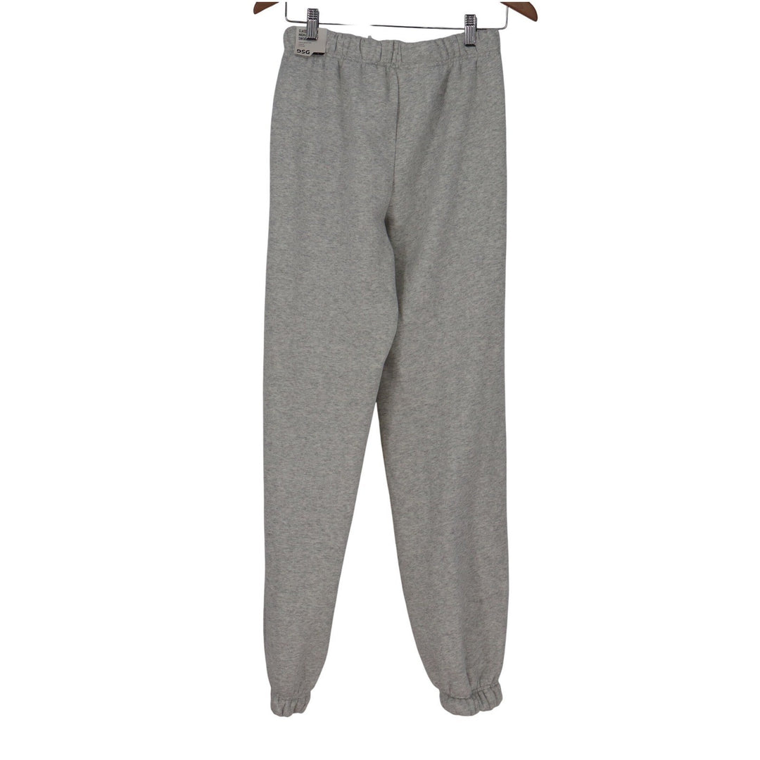 DSG Womens Classic Cotton Cinch Pant Light Heather Grey Fleece Joggers Small