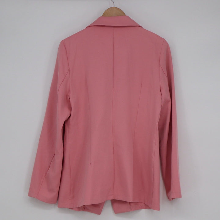 SHEIN Pink Double Breasted Gold Button Blazer Jacket Size L
