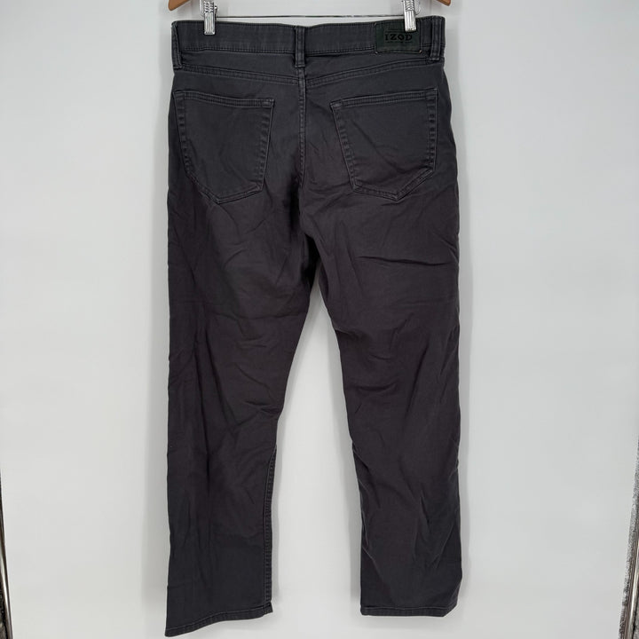 Izod Jeans Mens 32x32 Gray Denim Cotton Straight Leg Stretch Logo Regular Fit