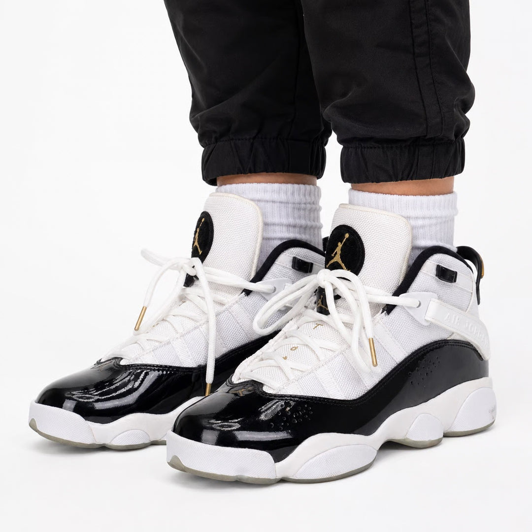 Jordan 6 Rings GS White Black Metallic Gold CW6994-100 Mens 7Y Basketball Shoes