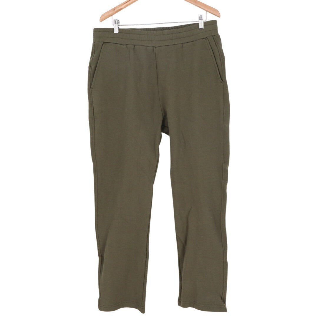 American Giant Sweatpants Mens XL Green Fleece Lined Slash Pockets Straight Leg