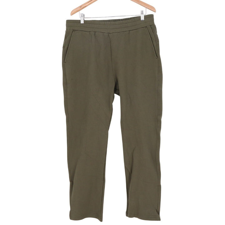 American Giant Sweatpants Mens XL Green Fleece Lined Slash Pockets Straight Leg