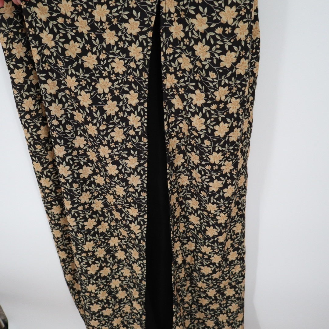 Lulus The Way to Love Ruffled Maxi Dress Womens Medium Black Floral Print Lined