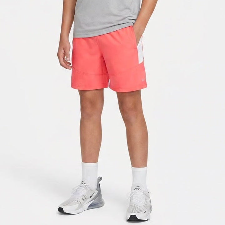 DSG Boys All Sport Short Cabana Coral White L 14-16 Moisture Wicking