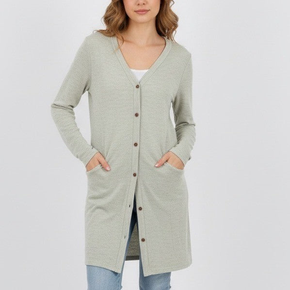 Cardigan Sweater Women Medium Beige V-Neck Front Button Long Sleeve Outdoor Wear