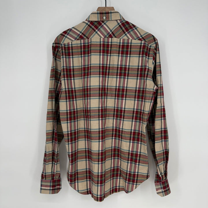 PINK Thomas Pink London Slim Fit Plaid Casual Button Down Shirt Mens Size M
