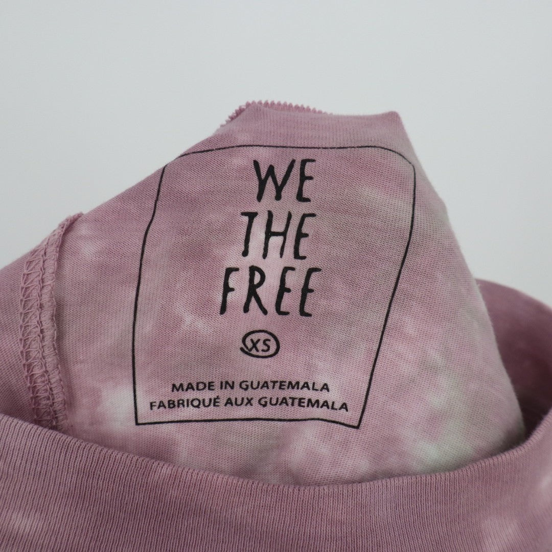 Free People We the Free Shirt Womens XS Multicolor Tie Dye Long Sleeve Mock Neck