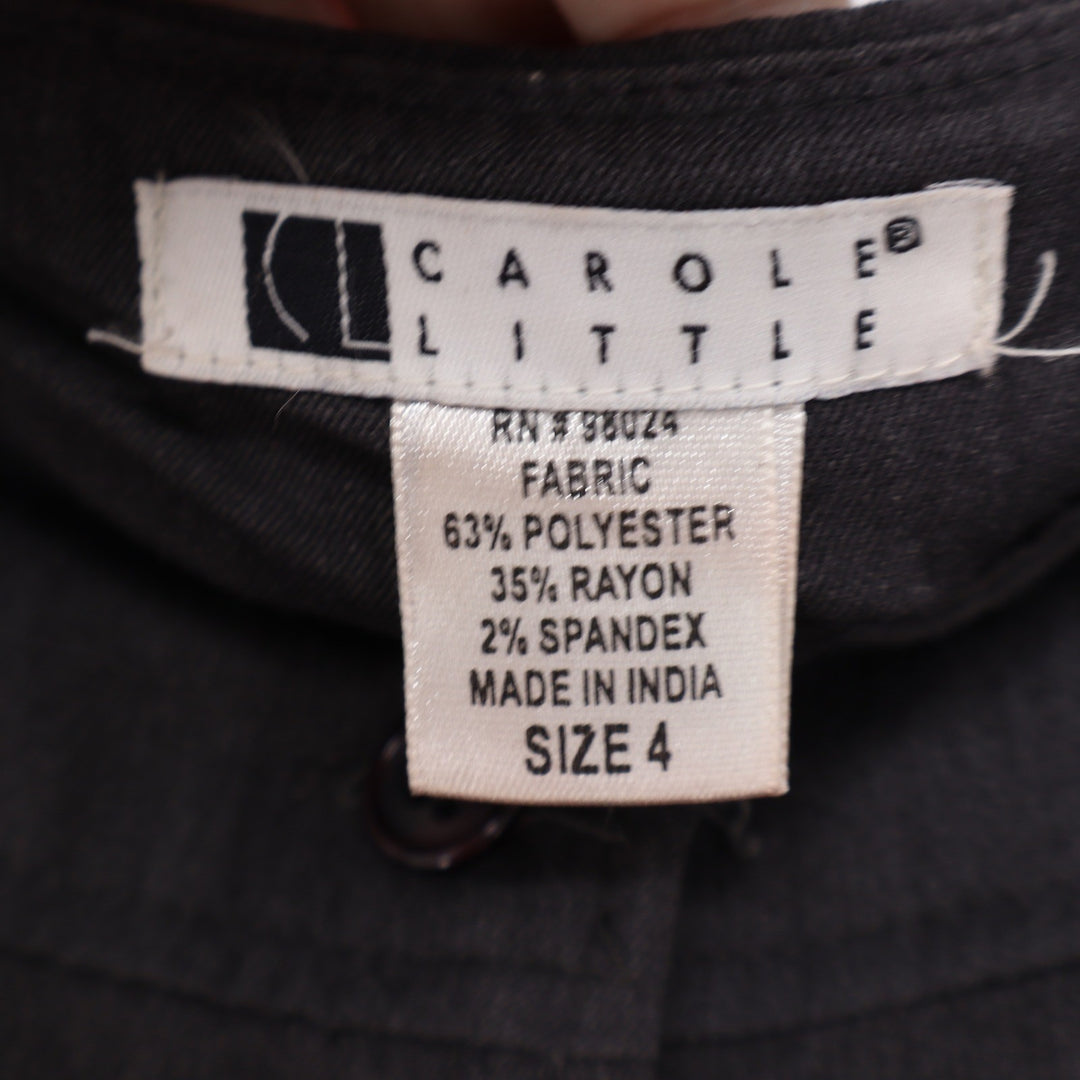 Carole Little Charcoal Grey Cuffed Tailored Shorts Size 4 Button Detail Dressy