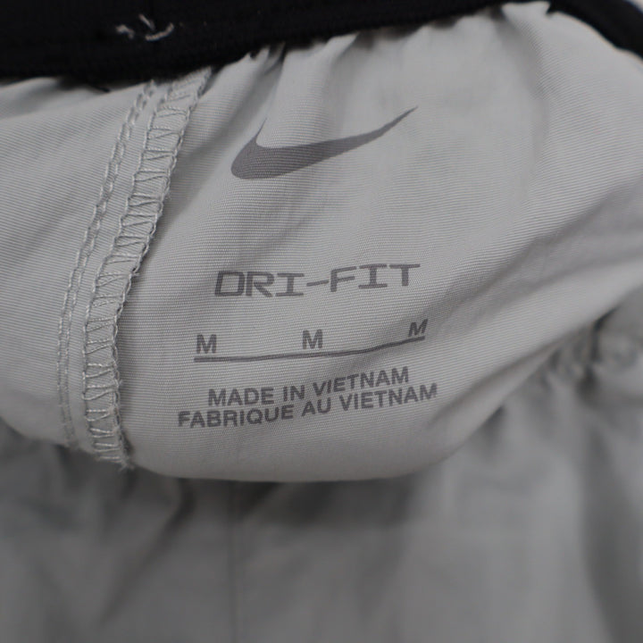 Nike Dri-FIT Nylon Running Shorts Mens Medium Grey Retro Block Logo 8877