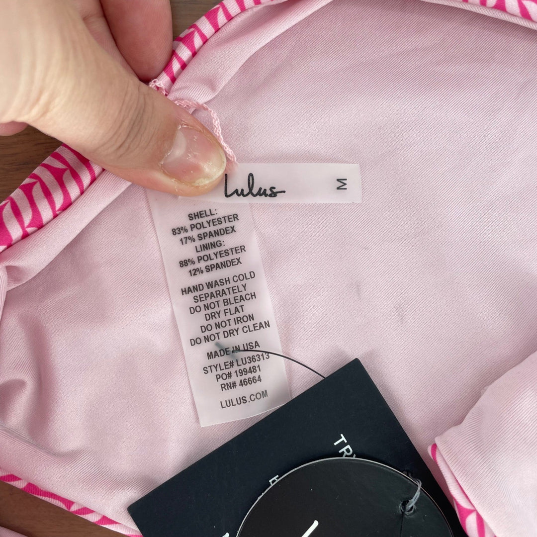 Lulus Nova Pink Geo Print Bikini Bottom Size M