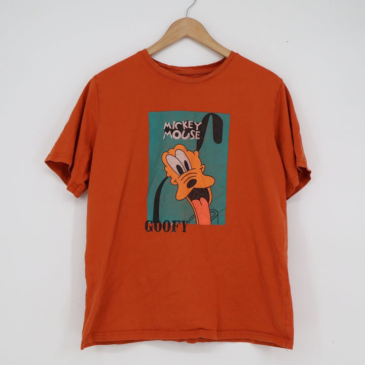 Disney Pluto Graphic T-Shirt Burnt Orange Short Sleeve Crew Neck One Size O/S