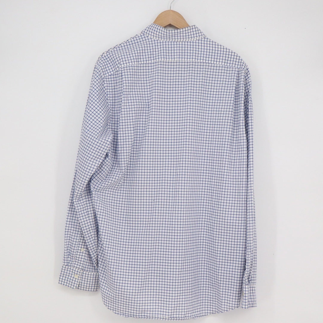 Polo Ralph Lauren Mens XL Blue White Tattersall Check Long Sleeve Button Shirt