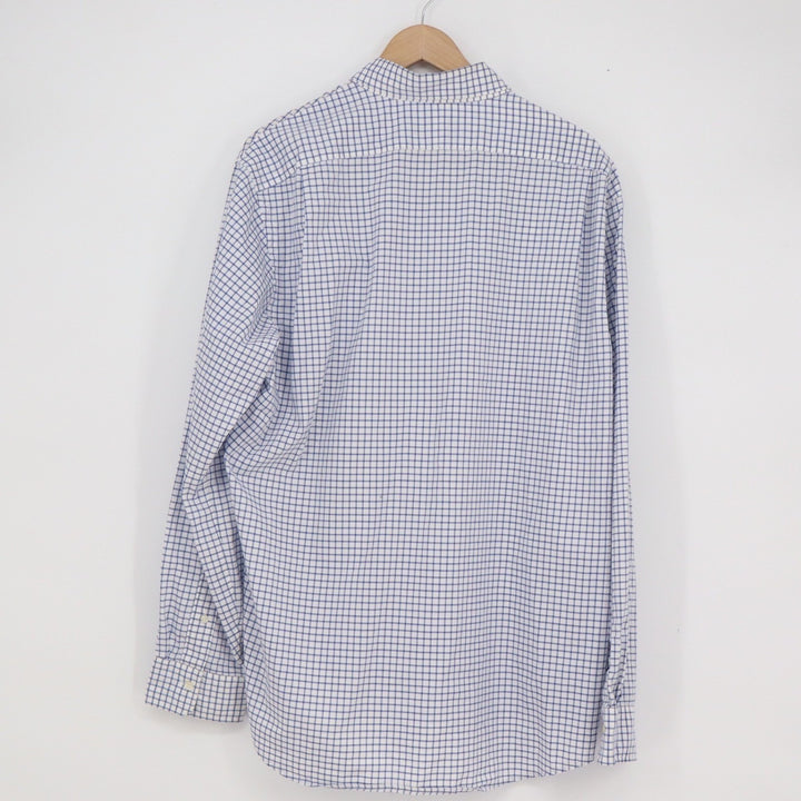 Polo Ralph Lauren Mens XL Blue White Tattersall Check Long Sleeve Button Shirt