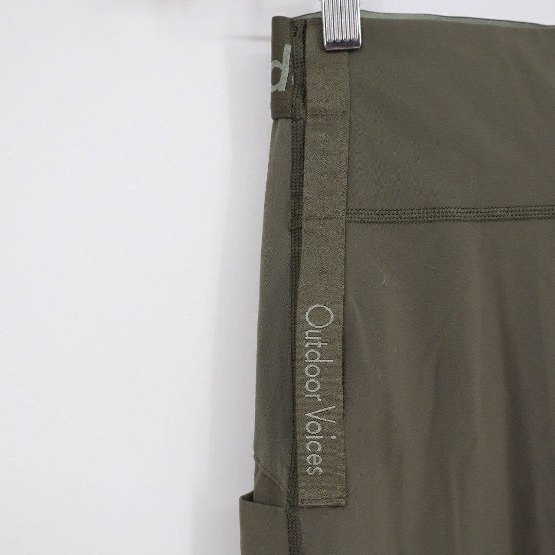 Outdoor Voices All Day Leggings Olive Green Pockets High Rise Workout Size S