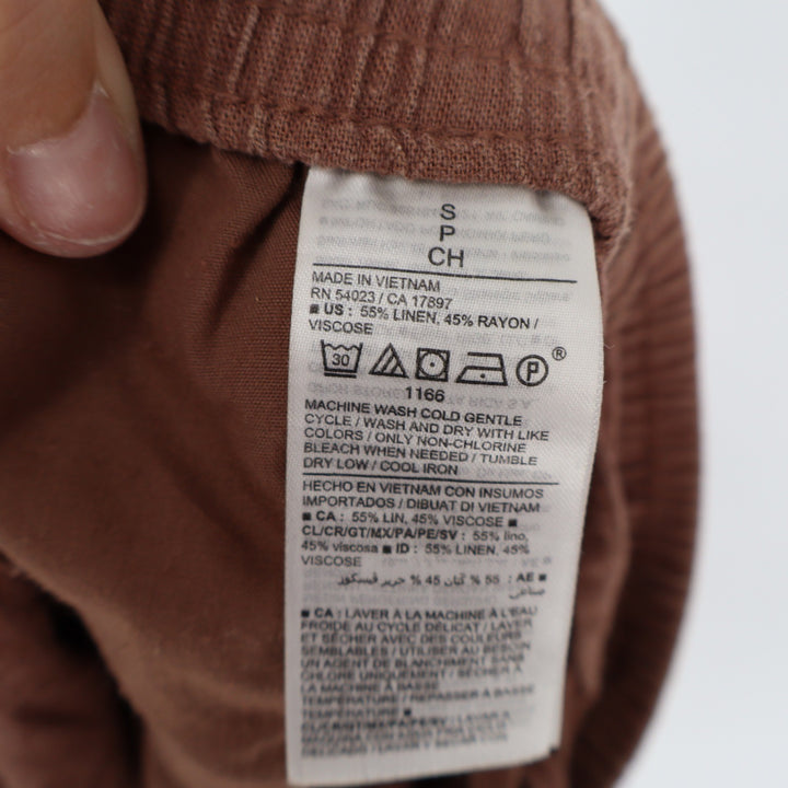 Old Navy Womens Brown Linen Blend High Rise Elastic Waist Shorts Size S