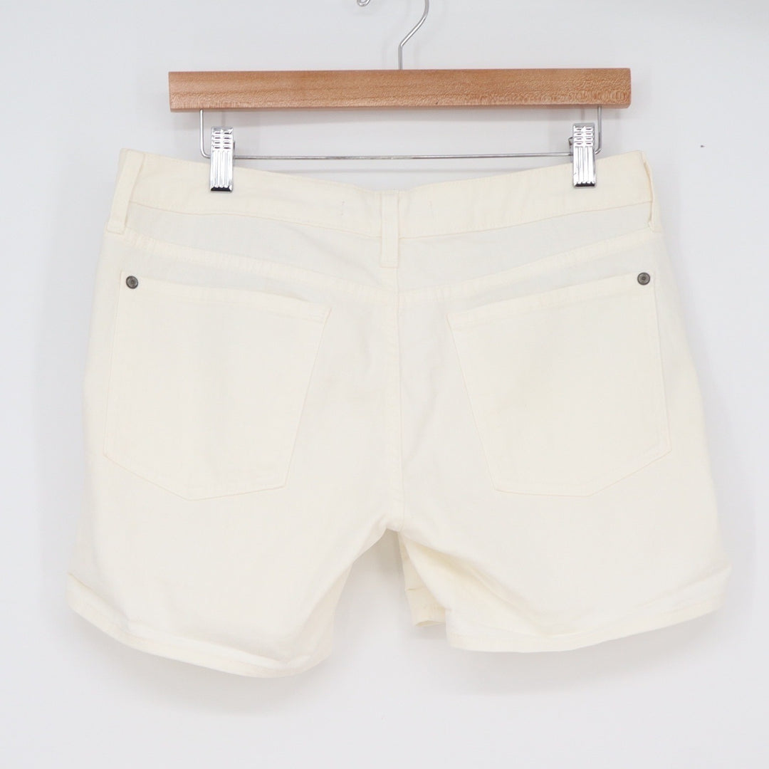 Vince Womens Cream Denim Shorts Size 30 Off White Cotton Blend Made in USA