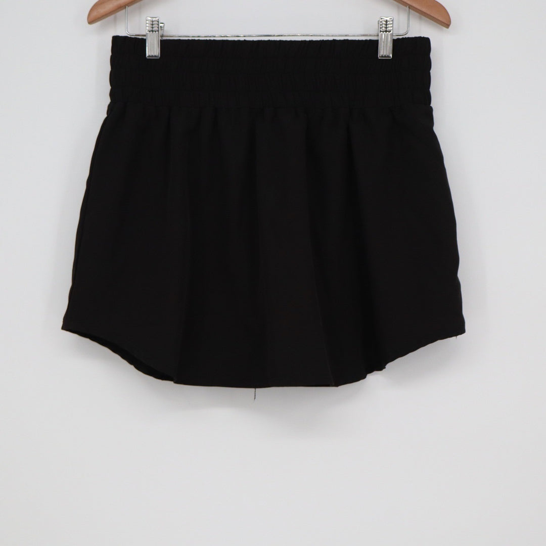 Pinspark Black Athletic Skort XL Smocked Waist Built-in Shorts Pockets AMT005969