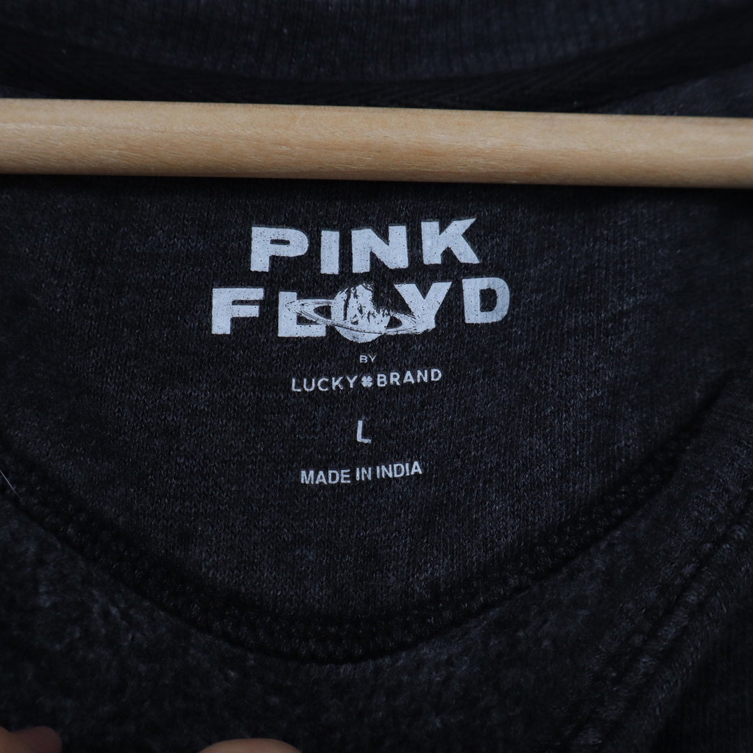 Lucky Brand Pink Floyd Sweatshirt Charcoal Black Rainbow Logo Pullover Mens L
