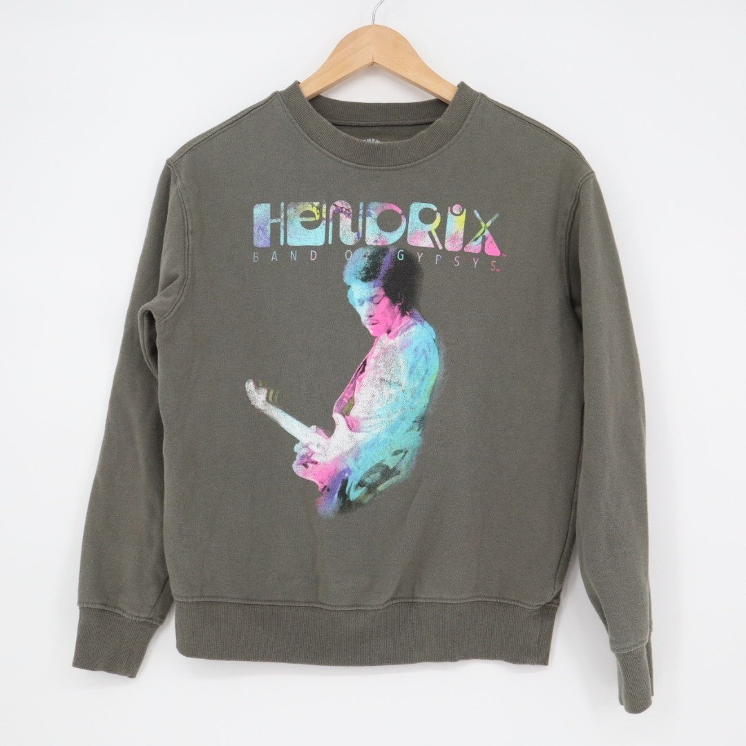 Authentic Hendrix Sweatshirt Women XS Gray Band of Gypsys 1970 Tour Graphic Crew