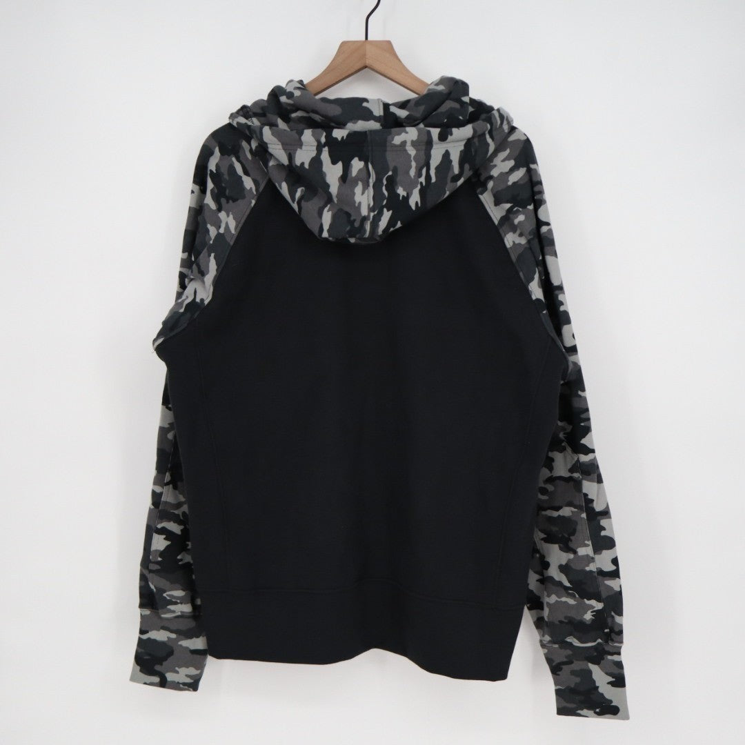 American Giant Raglan Classic Full Zip Hoodie Mens XL Black Gray Camouflage