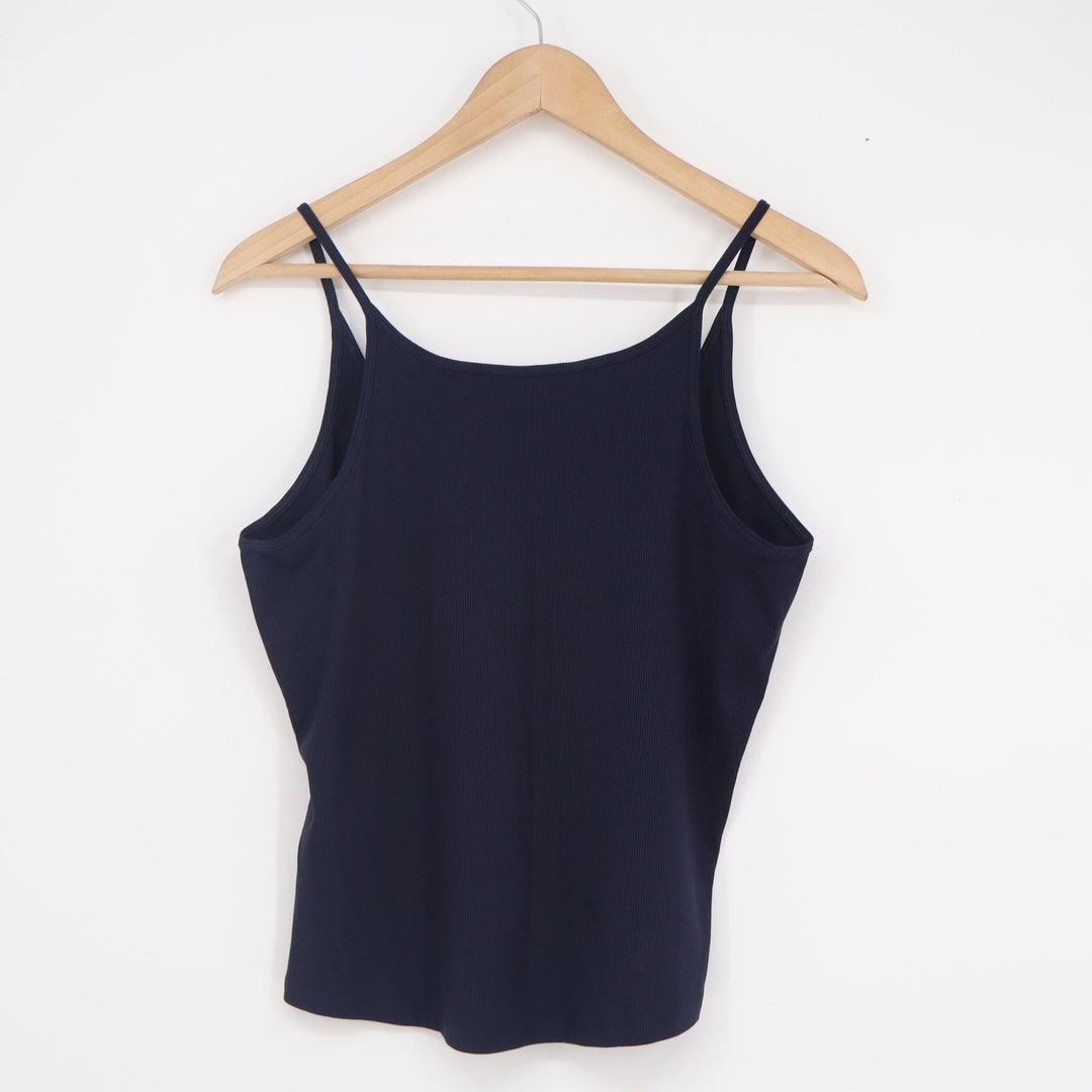 Athleta Navy Blue Ribbed Modal Blend Spaghetti Strap Camisole Tank Top Large