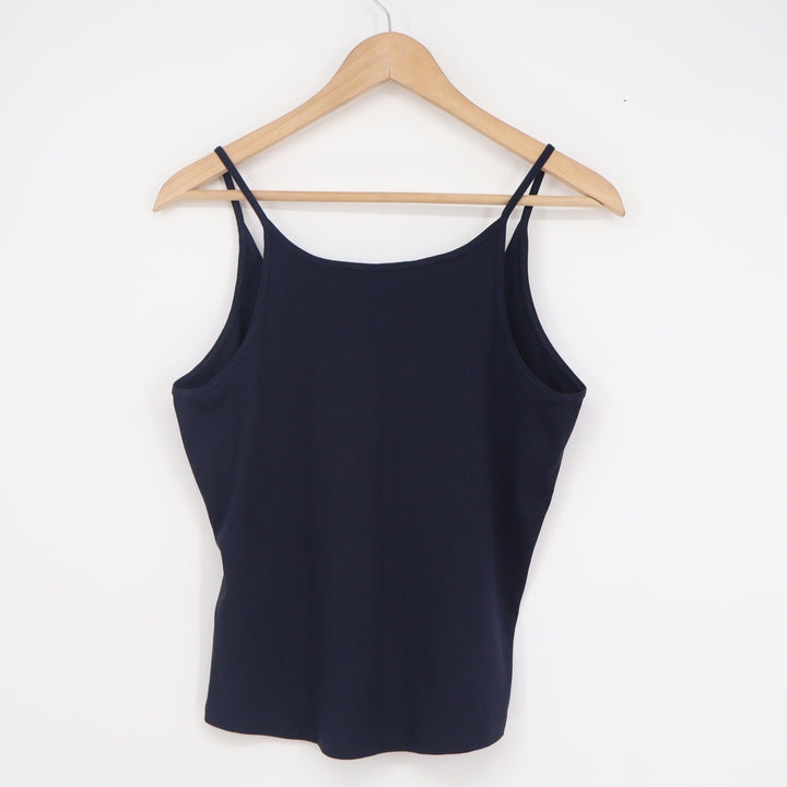 Athleta Navy Blue Ribbed Modal Blend Spaghetti Strap Camisole Tank Top Large