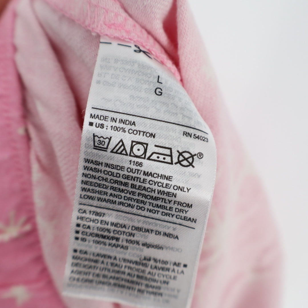 Old Navy Flannel Pajama Pants Women Large Pink Snowflake Cotton Drawstring Waist