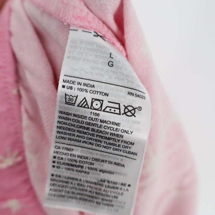 Old Navy Flannel Pajama Pants Women Large Pink Snowflake Cotton Drawstring Waist