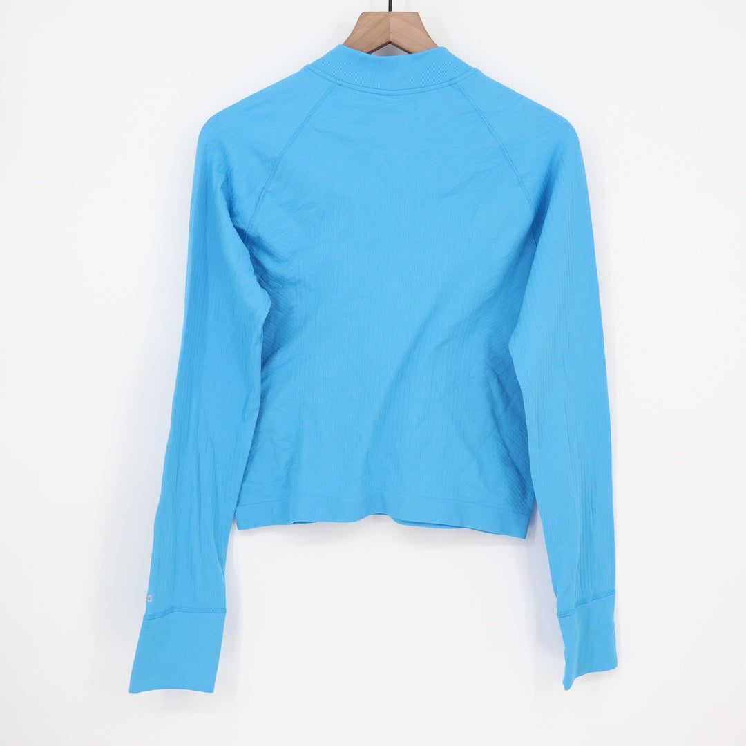 DSG Womens Momentum Seamless 1/4 Zip Aqua Blue Athletic Pullover XL NEW