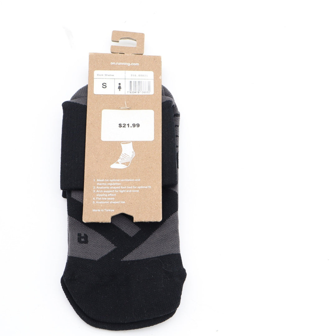 On Running Performance Mid Sock Black Shadow Womens Small 355.00831 NEW
