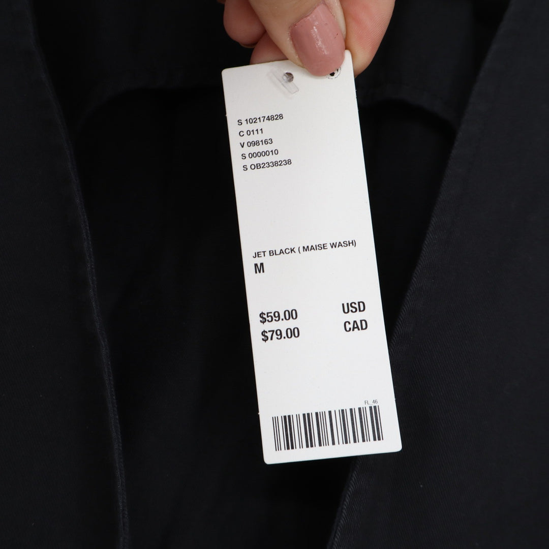 BDG Urban Outfitters Maise Wash Black Cotton Vest Hook Eye Waistcoat Mens M NEW