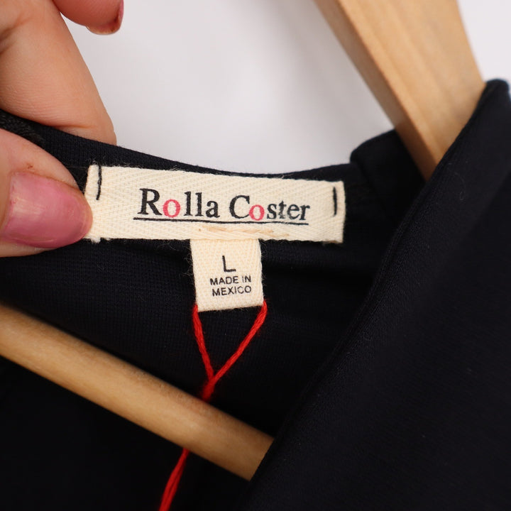 Rolla Coster Dress Women's L Sheath Black Sleeveless Split Neck NEW