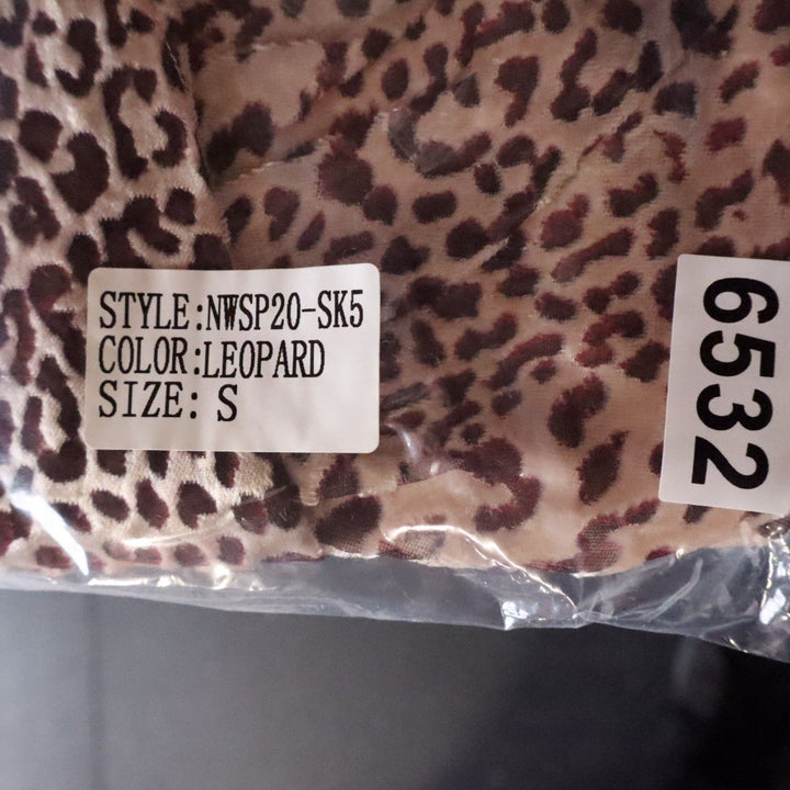 Naked Wardrobe Leopard Print Ruched Mini Skirt Side Drape Size Small