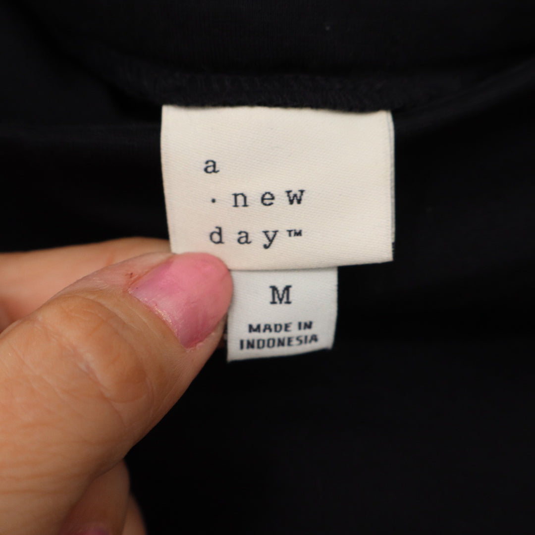 A New Day Pants Womens M Skinny Slim Black Stretch Pull On Excellent