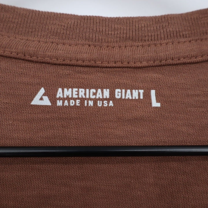 American Giant Premium Slub T-Shirt Mens L Soft Silt Cotton V-Neck Short Sleeve