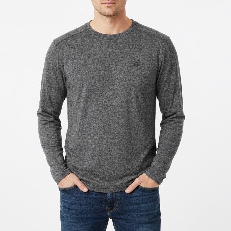 Wolverine Edge T-Shirt Men's Medium Charcoal Grey Cotton Long Sleeve Crew Neck