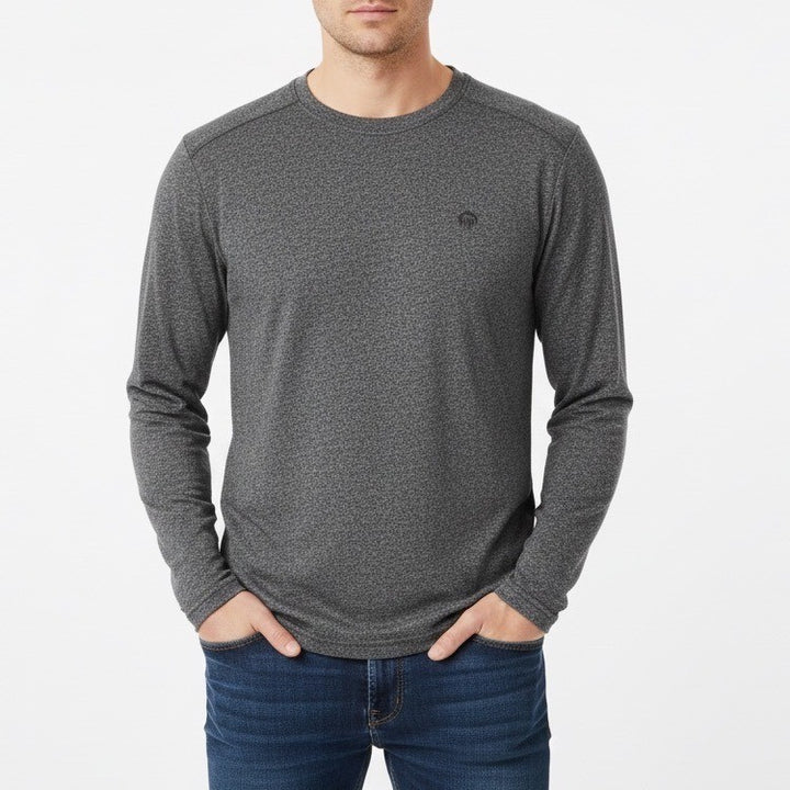 Wolverine Edge T-Shirt Men's Medium Charcoal Grey Cotton Long Sleeve Crew Neck