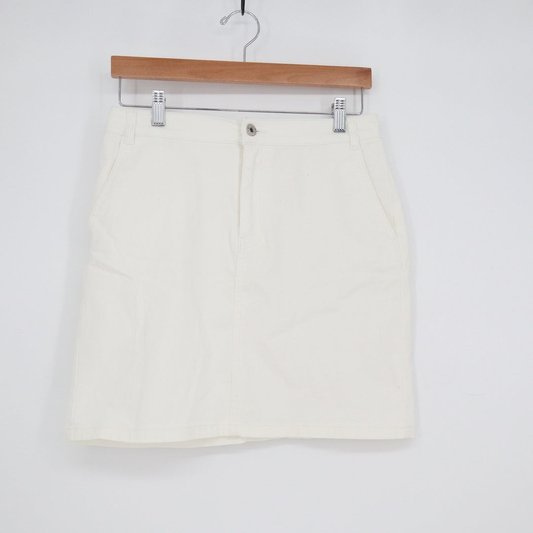 Jump Womens White Denim Mini Skirt Size S Straight Five Pocket Casual Basic