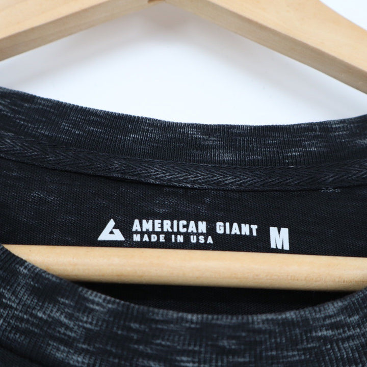 AMERICAN GIANT Black Wash Tiered Midi Dress TShirt Style Made USA Size M