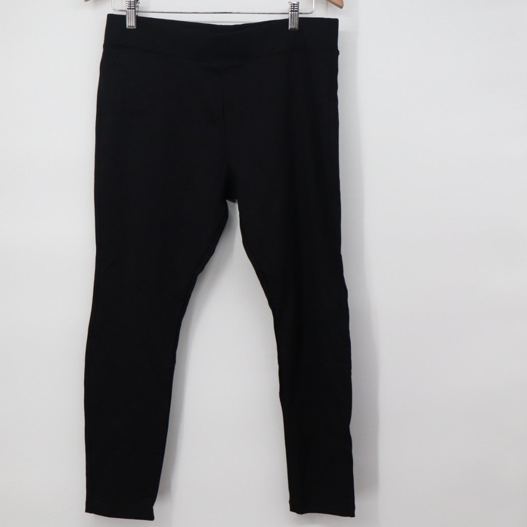 American Giant Ponte Slim Pants Womens 14P Super Black Stretch Skinny Leg Casual
